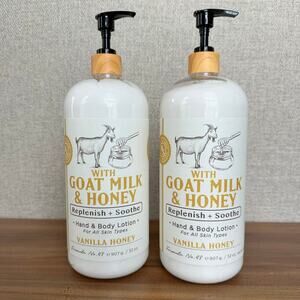 NEW (2-Pk) Rae’s Lil Shop GOAT MILK HONEY HAND & BODY LOTION Vanilla Honey Scent